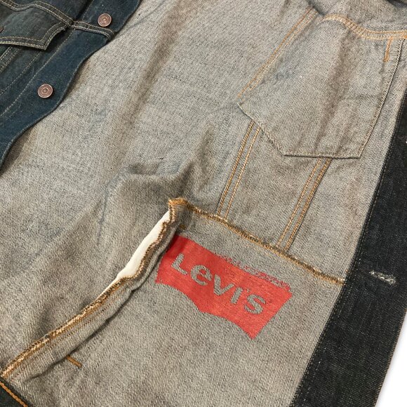 Vintage 90s Levi’s Riveted Denim Trucker Vest XL Fits M/L Classic Retro Jean Jac - Picture 2 of 4